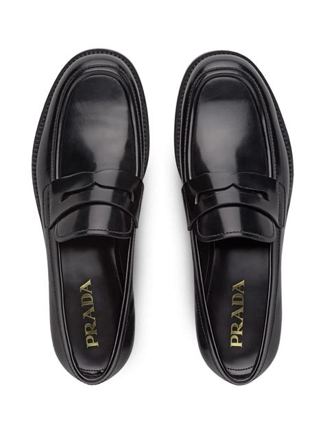 prada men's black loafers.